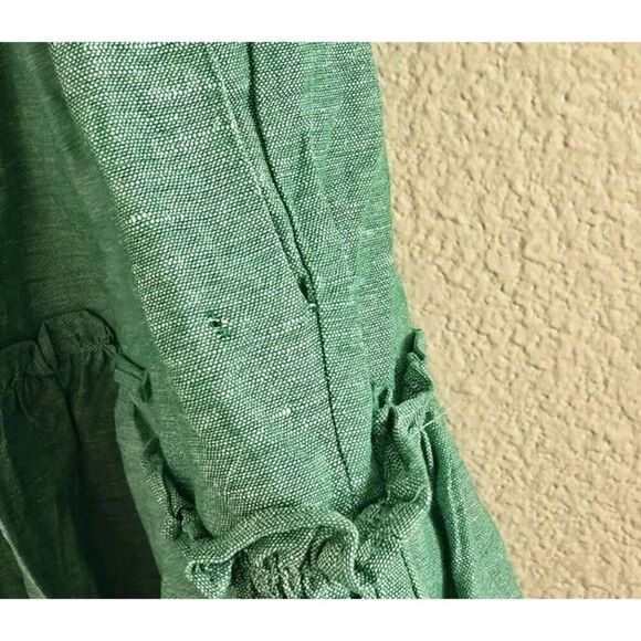 Tuckernuck Sea Green Linen Blend Crawford Mini Ruffle Dress Sz M Preppy - Picture 8 of 10